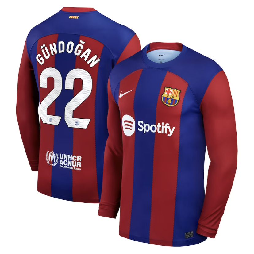 Gundogan Barcelona Long Sleeve Home Jersey 23/2024