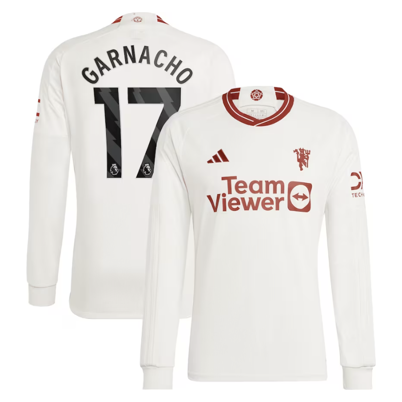 Garnacho Manchester United Long Sleeve Third Jersey 23/2024 Mens Soccer