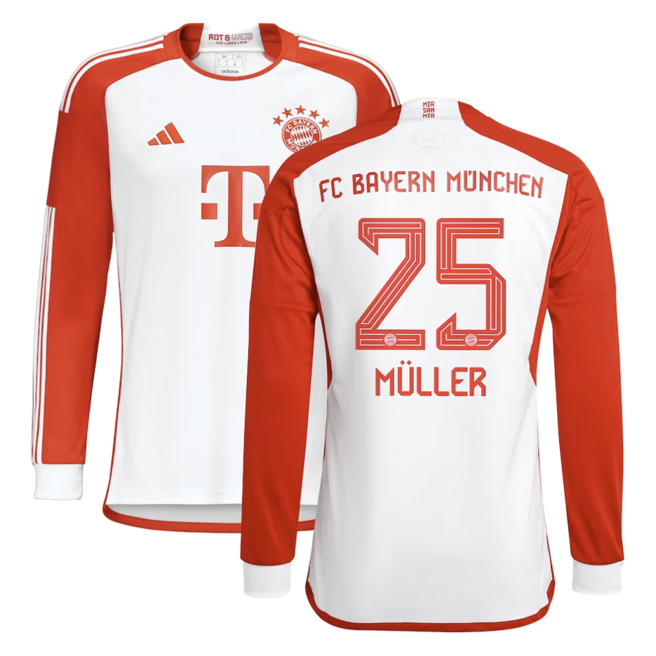 Muller Bayern Munich Long Sleeve Home Jersey 23/2024