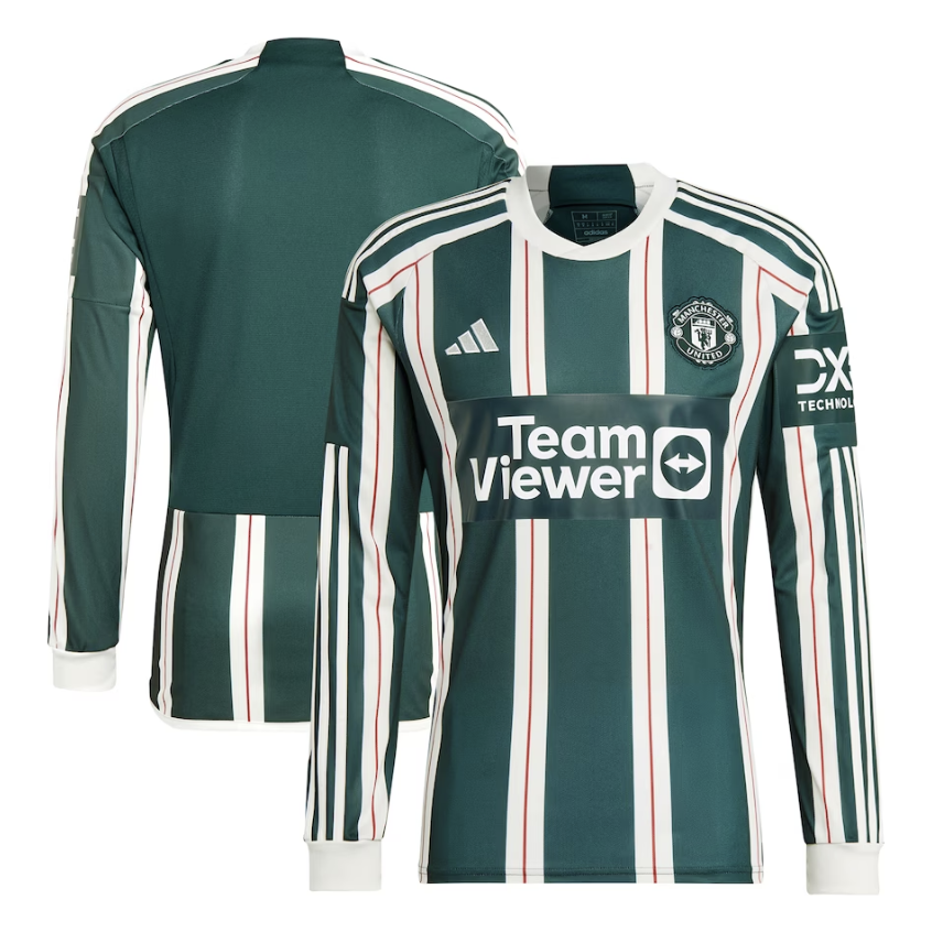 Manchester United Long Sleeve Away Jersey 23/2024 Mens Soccer