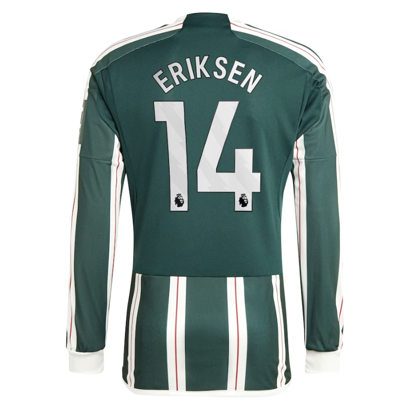 Eriksen Manchester United Long Sleeve Away Jersey 23/2024 Mens Soccer