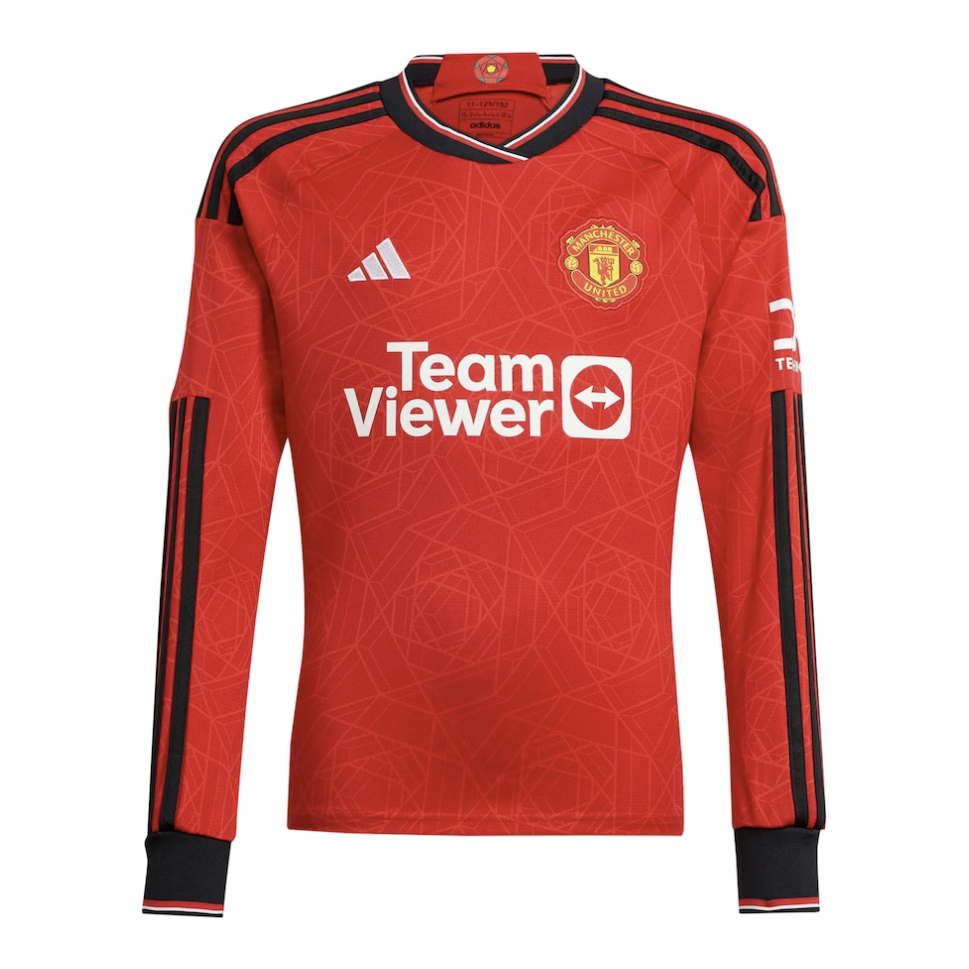 Hojlund Manchester United Long Sleeve Home Jersey 23/2024 Mens Soccer