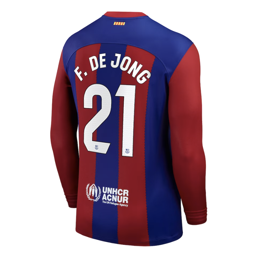 Frenkie de Jong Barcelona Long Sleeve Home Jersey 23/2024