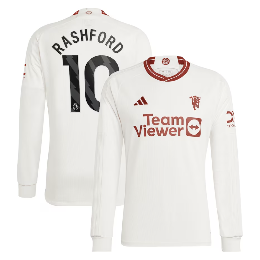 Rashford Manchester United Long Sleeve Third Jersey 23/2024 Mens Soccer