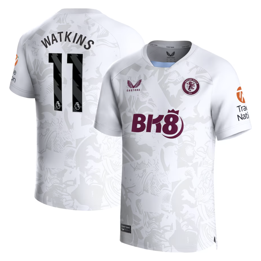 Watkins Aston Villa Away Jersey 23/2024 Mens Soccer Shirt