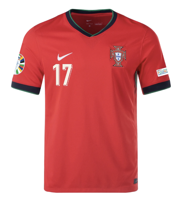 Rafael Leao Portugal Home Jersey 2024/25 Mens International Soccer Euro 2024