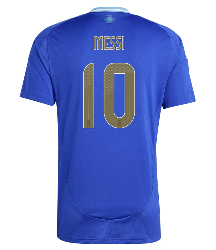 Messi Argentina Away Jersey 2024/25 3 Star World Cup Champions Mens Soccer